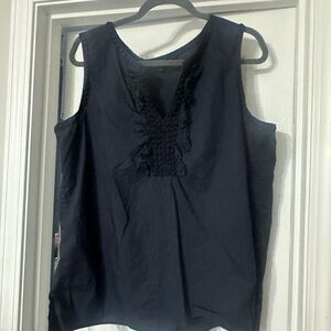 Talbots Navy Sleeveless Blouse